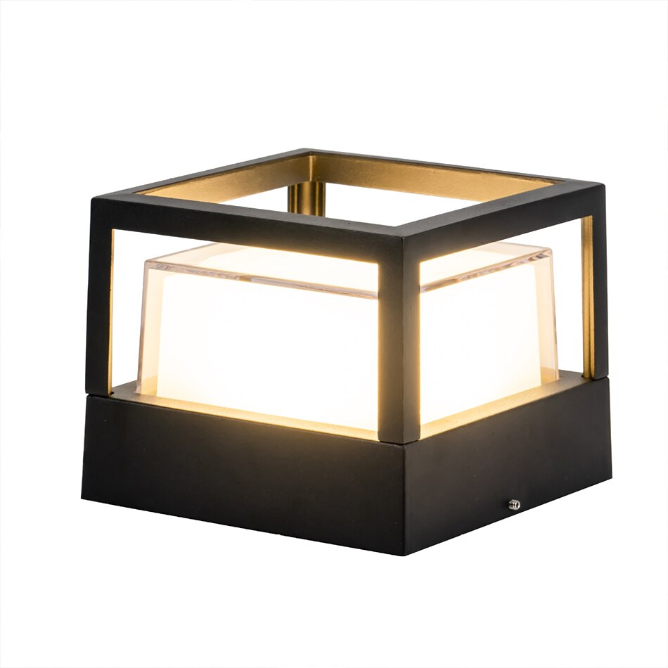 Pilier lumineux LED imperméable en aluminium et acrylique, éclairage d&#39;extérieur, luminaire de paysage, idéal pour un jardin, un sentier, une pelouse ou une véranda