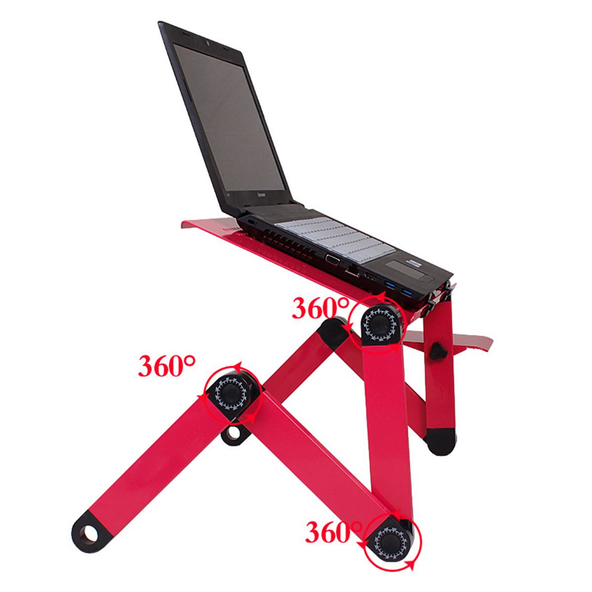 Portable Aluminum Folding Computer Desk Notebook Desk Laptop Stand Lapdesk For TV Bed Sofa Notebook Table With Mouse Pad