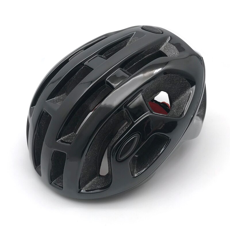 Casco de Ciclismo de triatlón para hombre y mujer, Casco de Bicicleta de carretera aerodinámico para bicicleta de montaña ultraligera,: Bright black