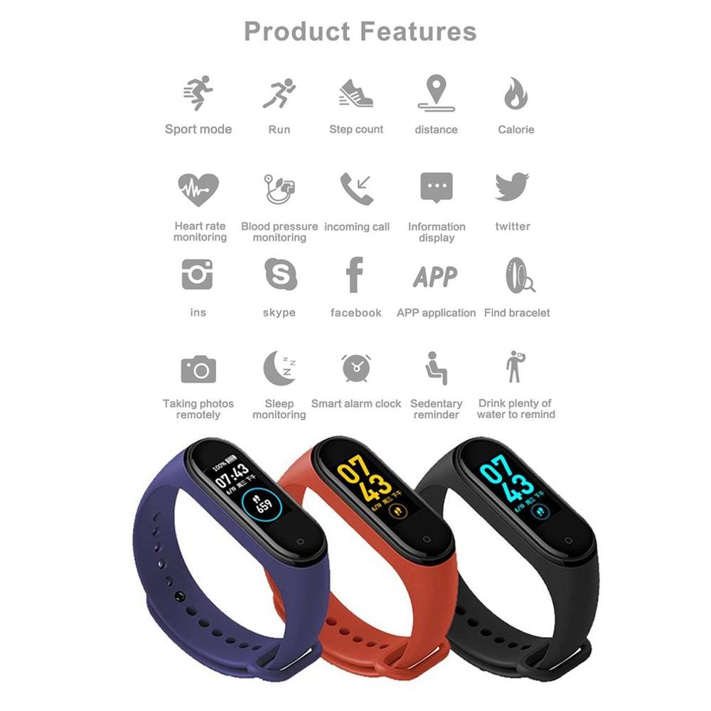 M4 Smart Watch Heart Rate Sleep Monitor Fitness Tracker Watches Blood Pressure Monitor IP67 waterproof Sport Smart Watch