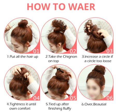 AISI BEAUTY Synthetic Hair Bun Extensions Curly Messy Bun Hair Chignons Tail Wedding Hairpiece for Women and Kids