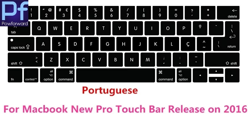Português silicone teclado capa protector para macbook novo pro 13 "a1706 15" a1707 com barra de toque liberação em 2016 tarde
