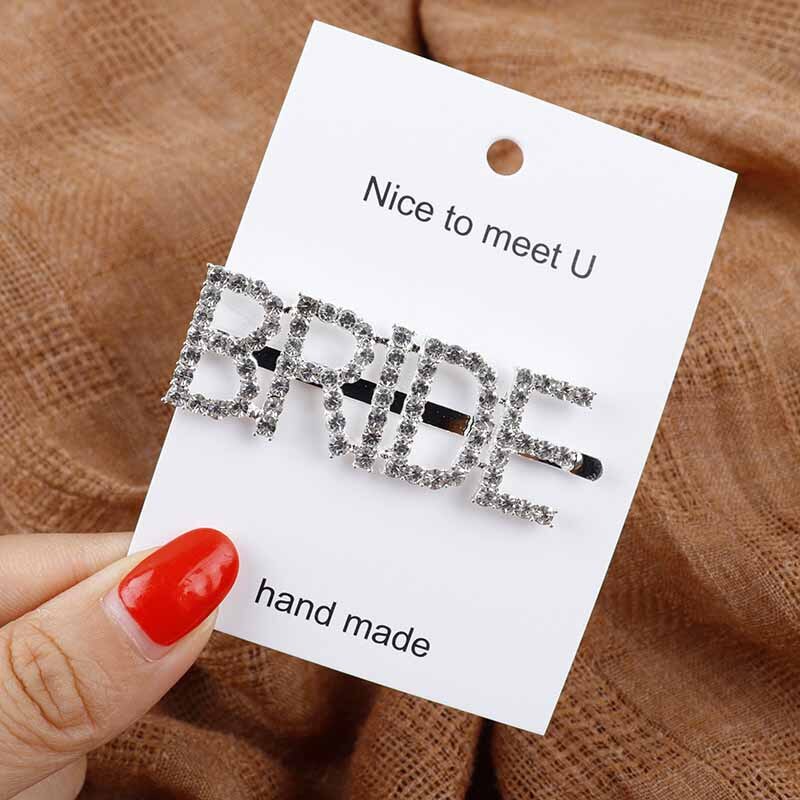 Bridesmaid team bride to be Hair Clip Hairpin Wristband Bracelet wedding bridal shower Bachelorette hen Party decoration: bride Hair Clip