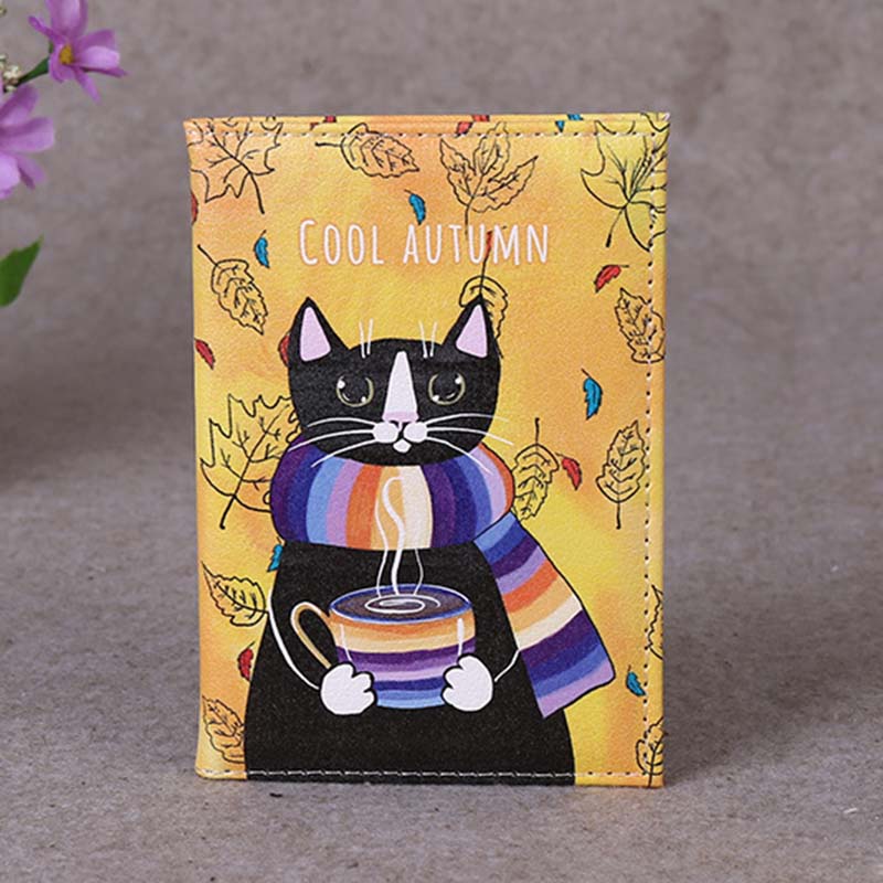 4 kolory śliczne z kotami zwierzętami akcesoria podróżne etui na paszport PU skóra paszport podróże pokrowiec etui na karty etui na identyfikator 14cm * 9.6cm: 3