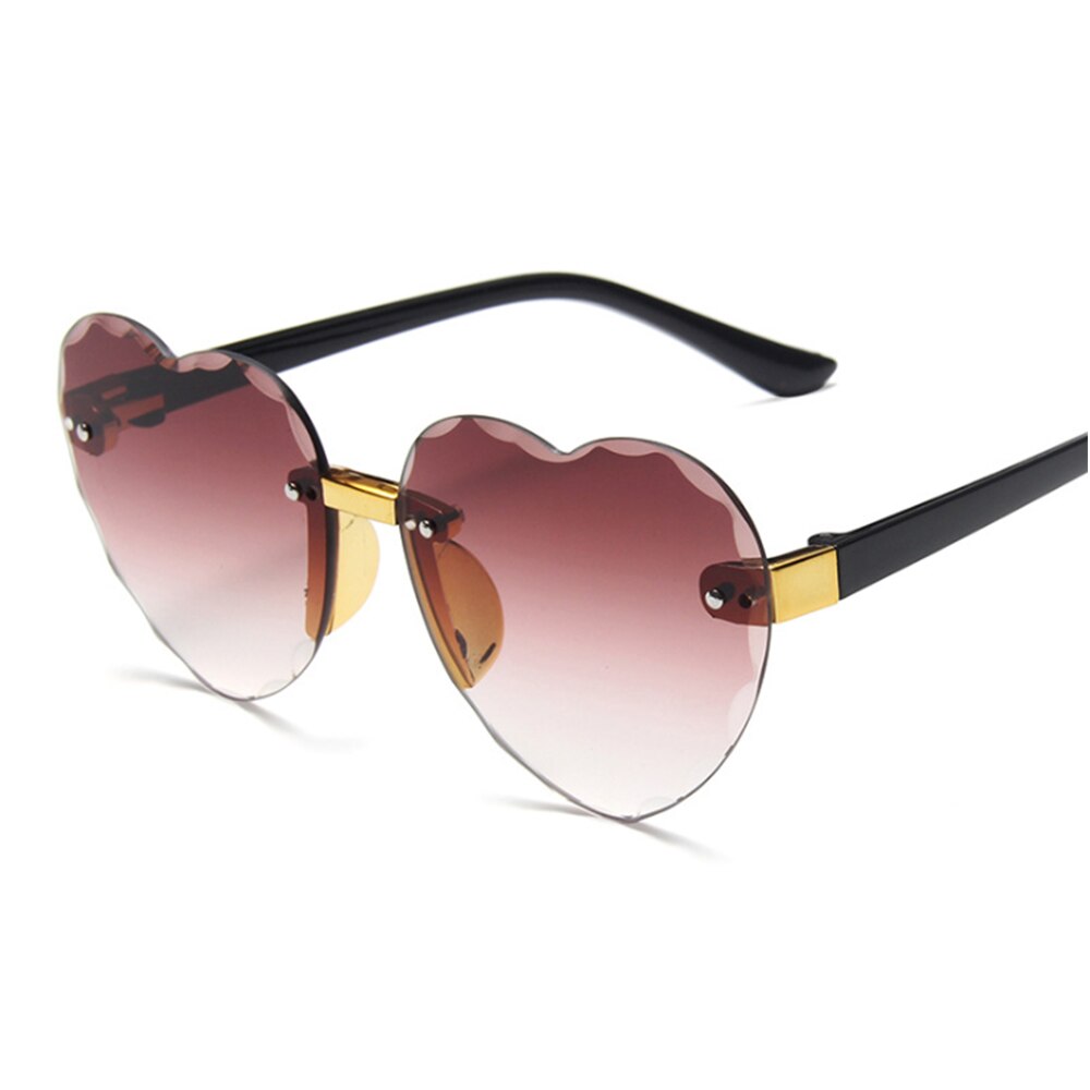 Child Cute Heart Rimless Frame Sunglasses Children Kids Gray Pink Red Lens Boys Girls UV400 Protection Eyewear: 5