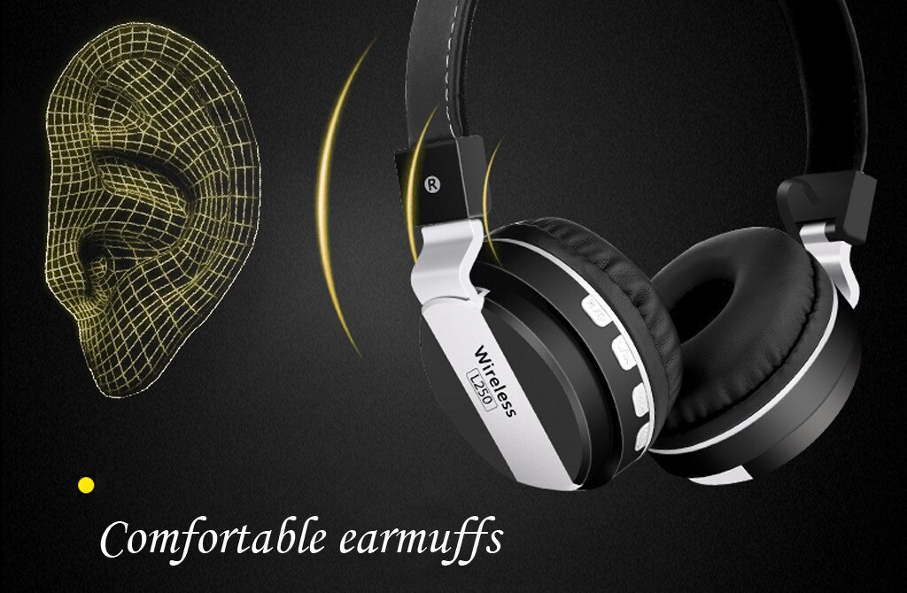 mosunx Portable Wireless Headset Bluetooth 4.2 Stereo Foldable Headphone Built-in Microphone Noise Reduction Echo Cancellation