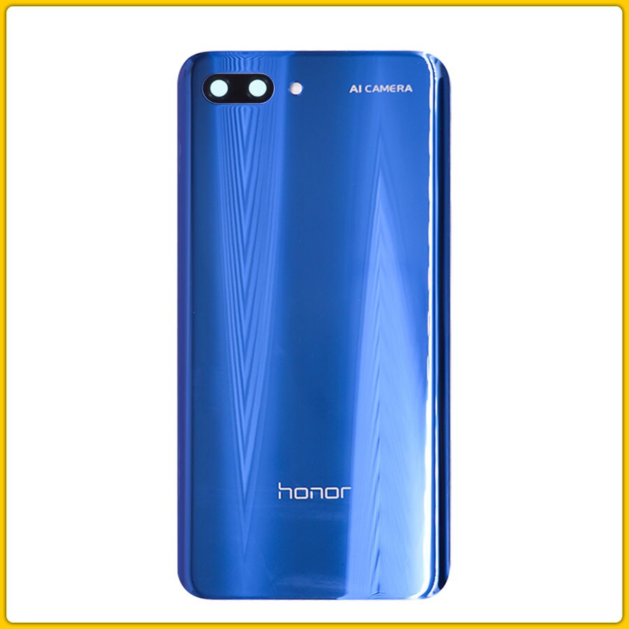 Cubierta de batería OEM para Huawei Honor 10, carcasa, carcasa trasera, reemplazo de puerta con lente de cristal: Blue With Lens