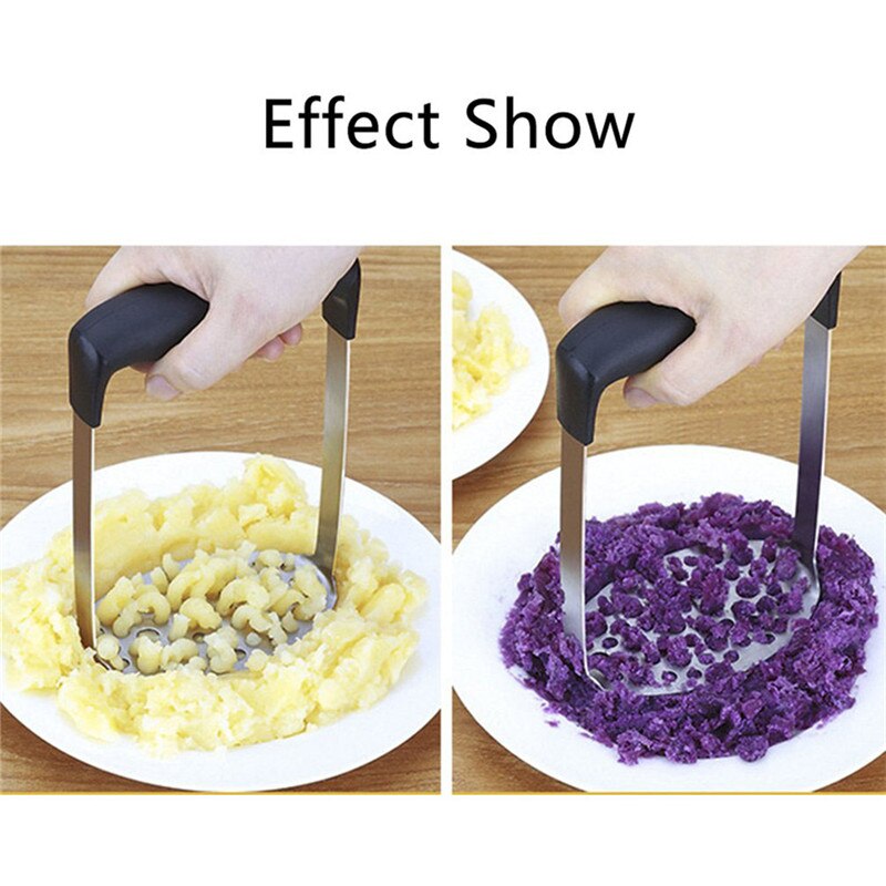 Stainless Steel Kitchen Tools Potato Masher Silicone Handle Cooking Tools Mashed Potatoes Wave Pressure Kitchen Accessories