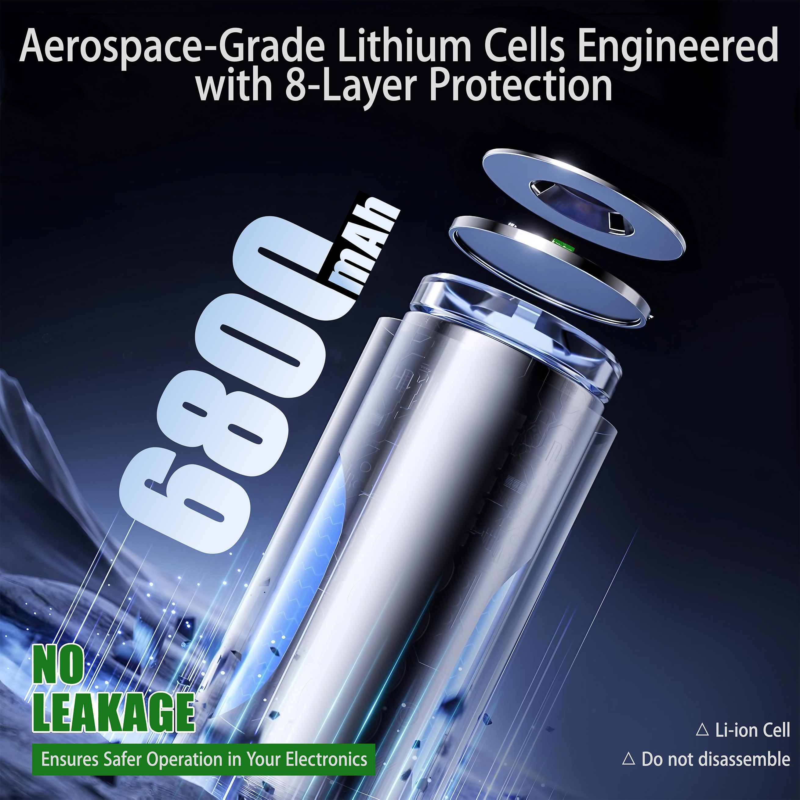 AAA 6800 mAh 1,5 V Lithium-Ionen-Batterien, wiederaufladbarer AAA-Lithium-Ionen-Akku mit hoher Kapazität, langlebig, mit USB-C-Schnellladekabel