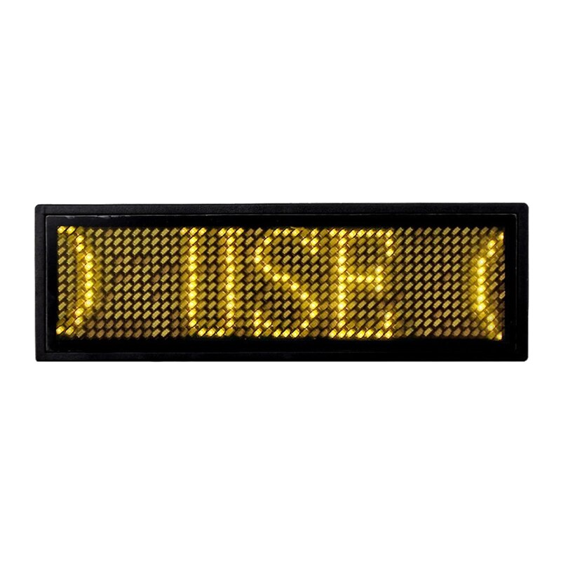 Programmable LED Digital Scrolling Message Name Tag Id Badge(11x44 Pixels): Yellow