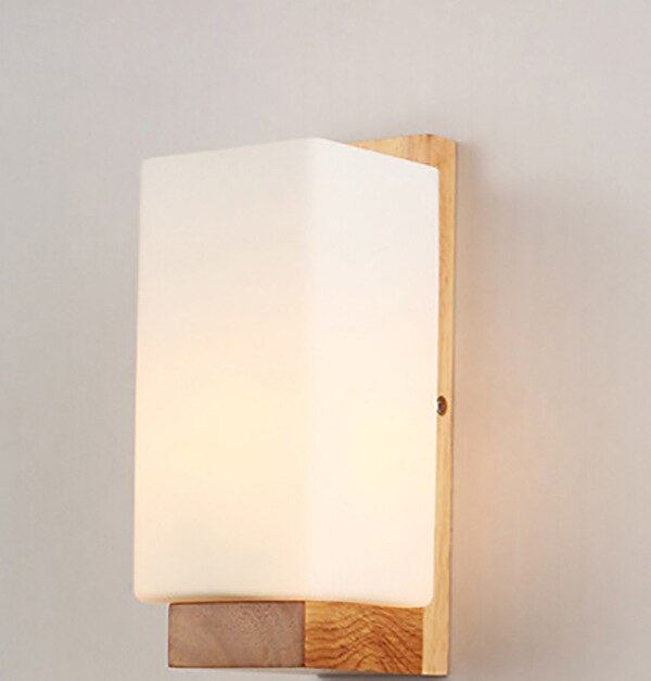 Japanese Bedside Wall Lamp LED Bedroom Simple Solid Wood Living Room Hotel Aisle Bedside Lamp: B
