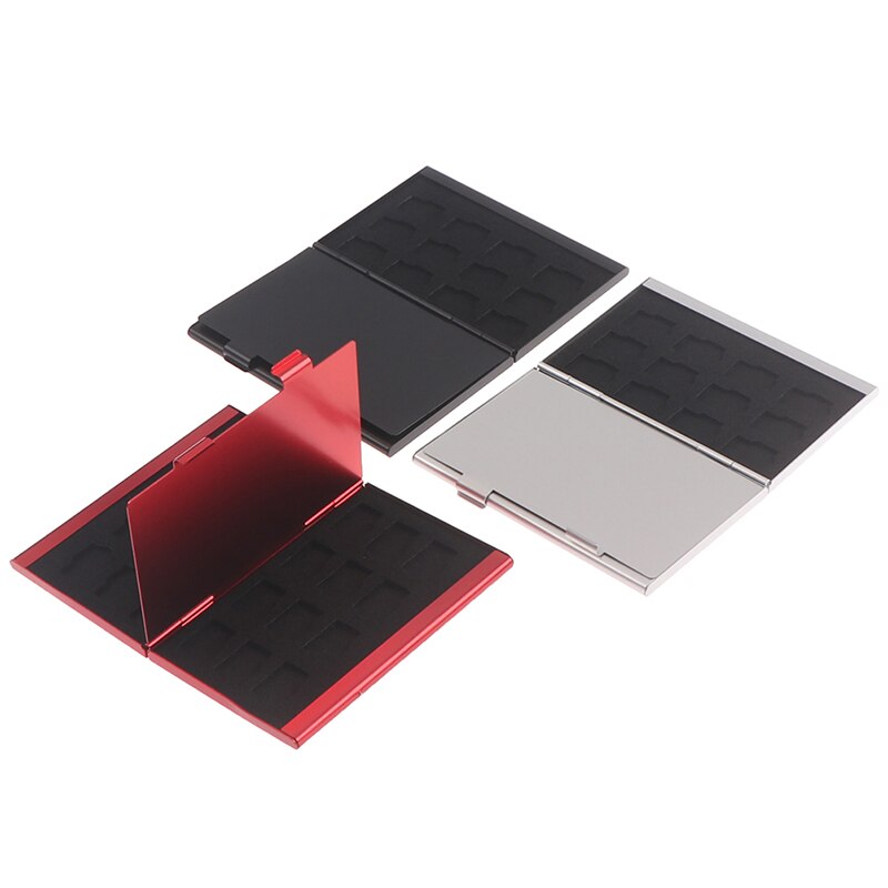 Aluminium Memory Card Storage Case Box Houders Voor Micro Geheugenkaart 24TF Rode Kleur