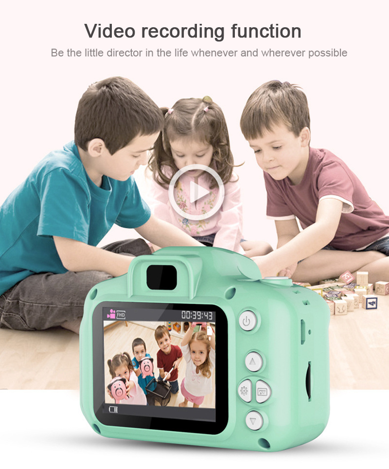 Kids Digital Camera - HD 1080p Video - 2MP Photo - Waterproof Shockproof - Mini Portable Children Camera