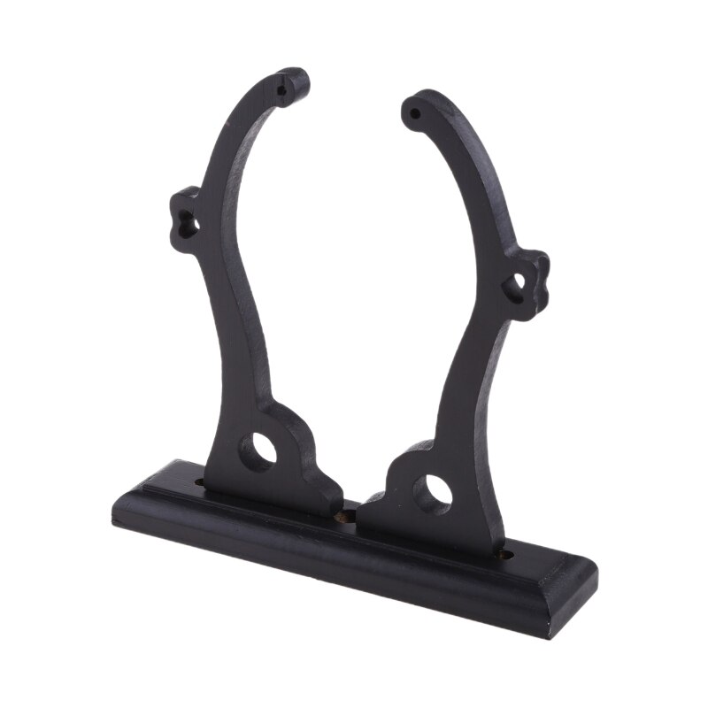 2022 Chinese Hand Fan Stand Wood Sturdy Round Fan Display Base Decorative Stand Handy Fan Display Holder Round Hand Fan: Black