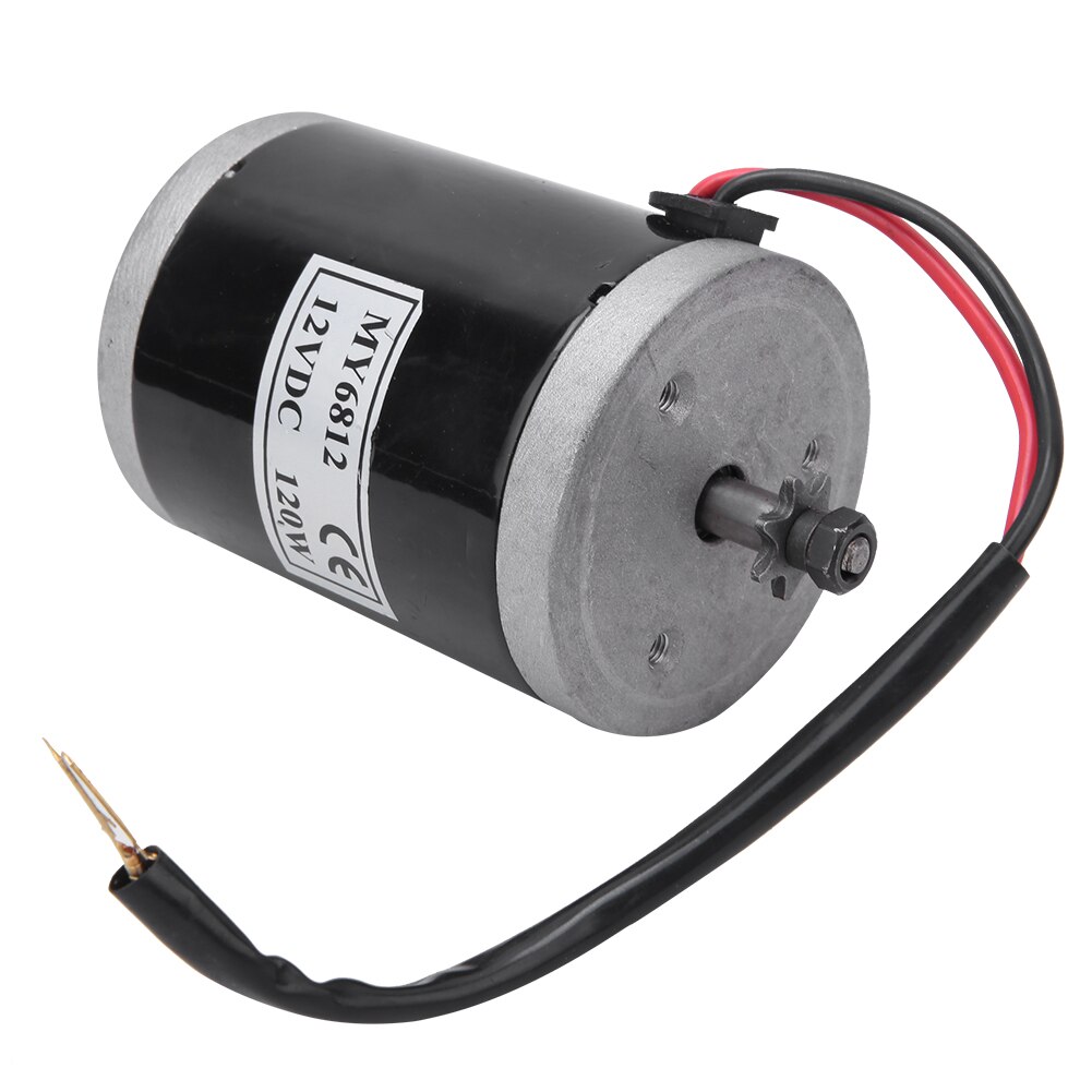 MY6812 12V 120W Hoge Snelheid Motor Met Tandwiel Scooter Kleine Borstel Motor Met Riem Katrol Elektrische Scooter E Fiets Accessoire