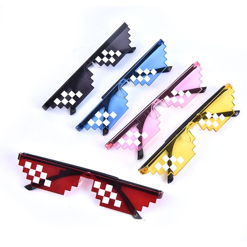 Men Women Pixel Glasses Mosaic Glasses Sunglasses Trendy Cool Party Funny Vintage Shades Eyewear