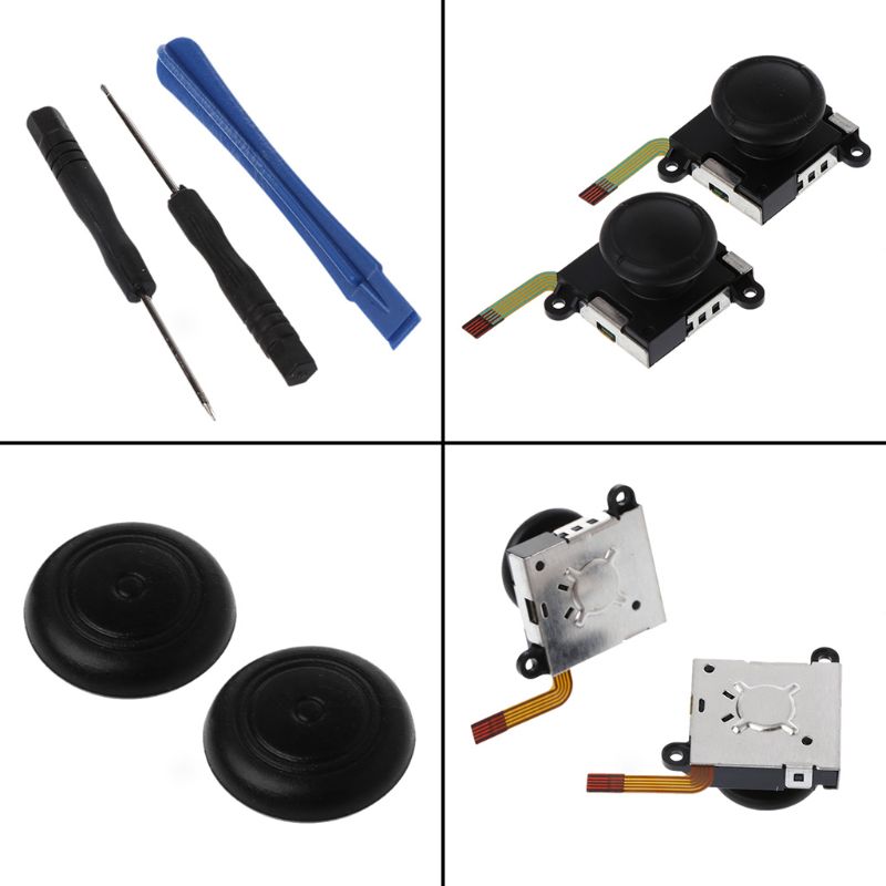 3d analoge joystick-omskifter thumb stick controller modul sensor potentiometer reparationsværktøj udskiftning sort til nintend switch