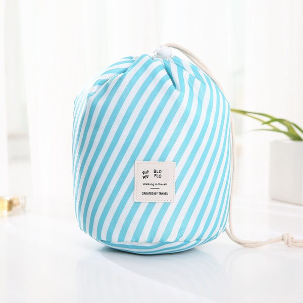 Portable drawstring Cosmetic Bag Women Travel Necessarie Make up Organizer Female Toiletry Kit Case Makeup Wash Storage Pouch: Blue