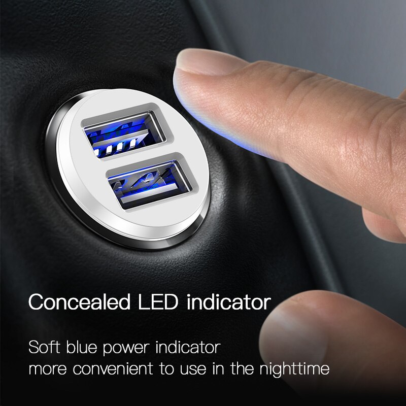 Dual USB Car Phone Charger Adapter in Car Accessories Mini USB Car Charger For Mobile Phone Tablet 3.1A Fast Charger Car-Charger