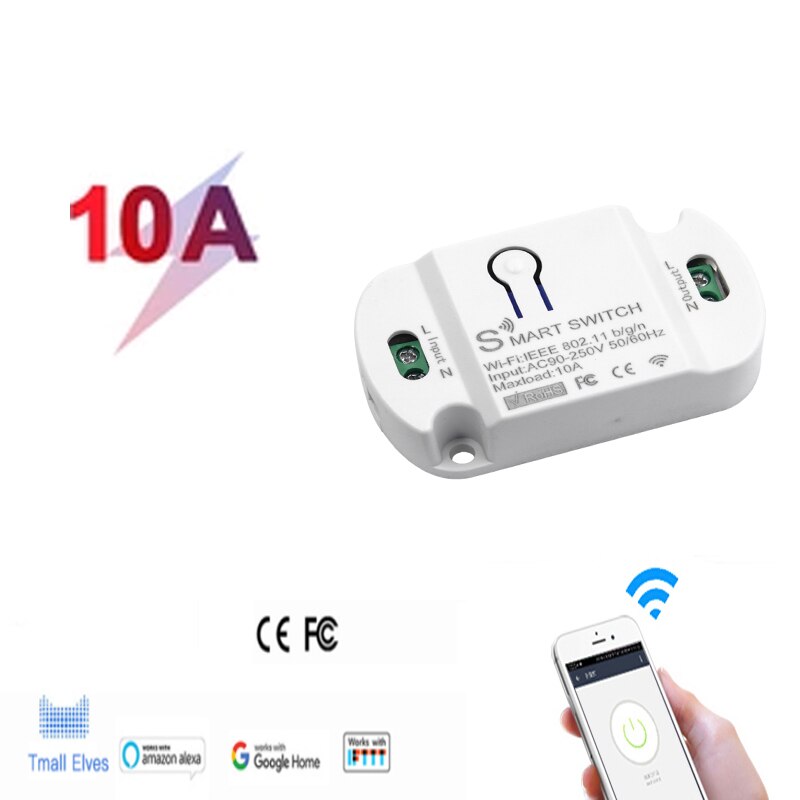 Tuya APP 10A Wifi Smart Switch Timer Wireless Switch Smart Home Automation Accessories Compatible with Alexa Google Home