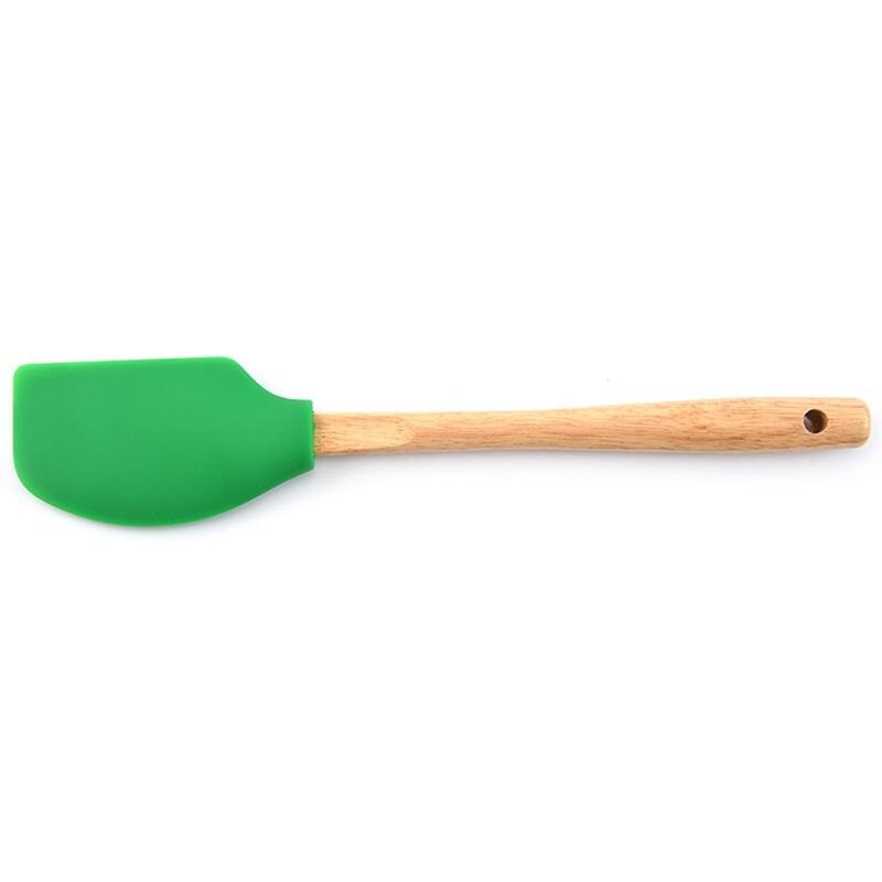 Justdolife 1Pc Keuken Bakken Spatel Siliconen Houten Handvat Schraper Spatel Gebak Spatel Bakken Tools Accessoires: Green