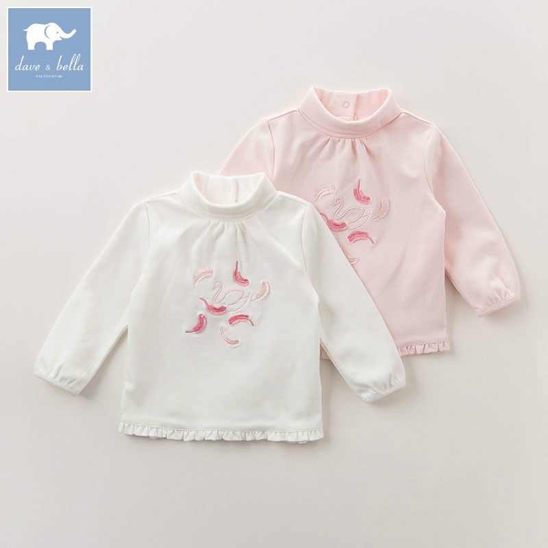 DB6118 dave bella herfst baby meisjes mode t-shirt kids peuter mooie tops kinderen tee