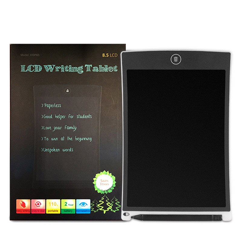 LCD Writing Tablet 8.5 inch Digital Drawing Electronic Handwriting Pad Message Graphics Board Digital Tablets with Stylus Pen: White