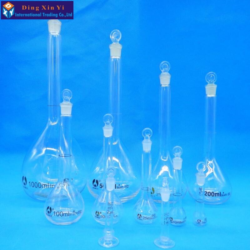 50ml Transparent volumetric flask Constant volume bottle flint glass flask volumetric Laboratory volumetric flask