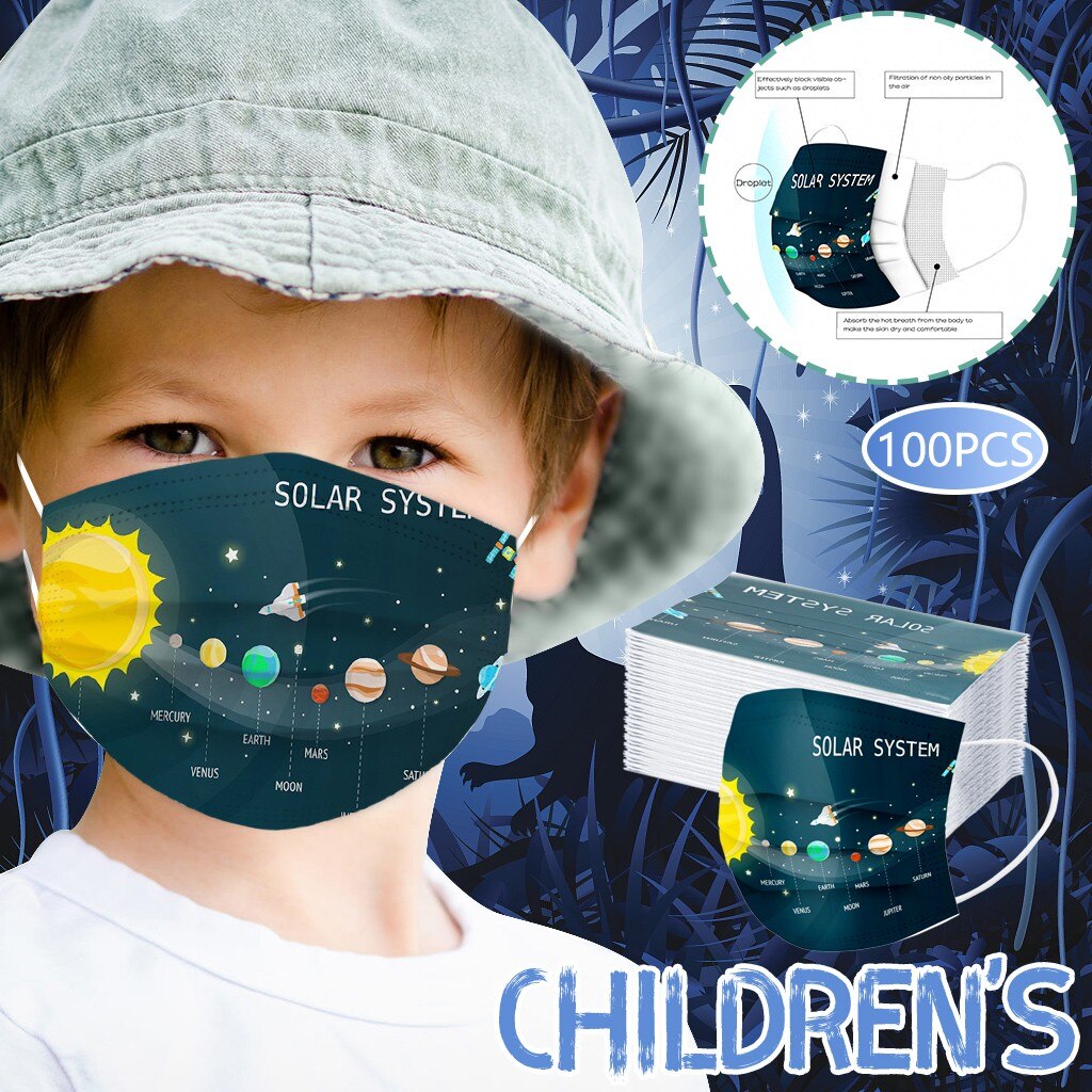 Enfants jetables masque de dessin animé impression masques respirants pour la Protection des germes enfants visage Maks drapeau Bandana