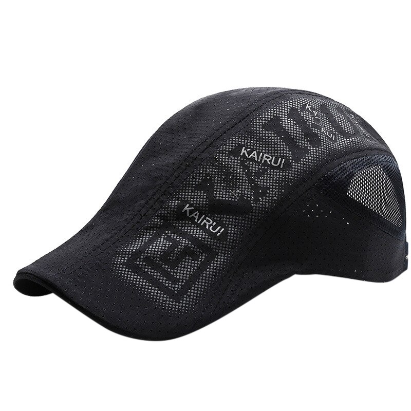 Men's Hat Berets Cap Golf Driving Summer Sun Cap Cotton Mesh Berets Caps for Men Casual Peaked Hat: Adult Navy blue