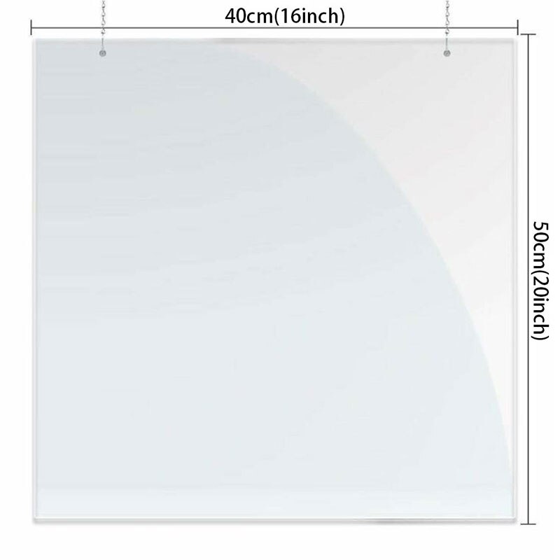 Transparent Protection Sneeze Guard Shield Hanging Cashier Protection Safety Counter Screens Home decoration 2 sizes: N2