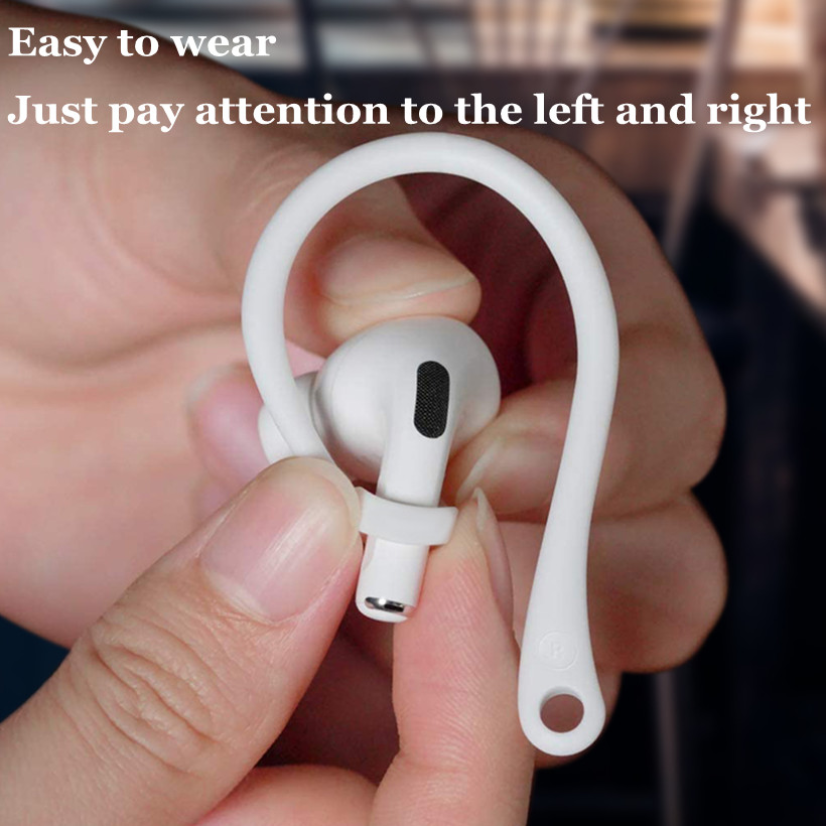 Almohadillas antipérdida con gancho para la oreja, ajuste seguro, accesorios protectores de auriculares inalámbricos de silicona, 1 par de soportes para Apple AirPods 1 2 3 Pro
