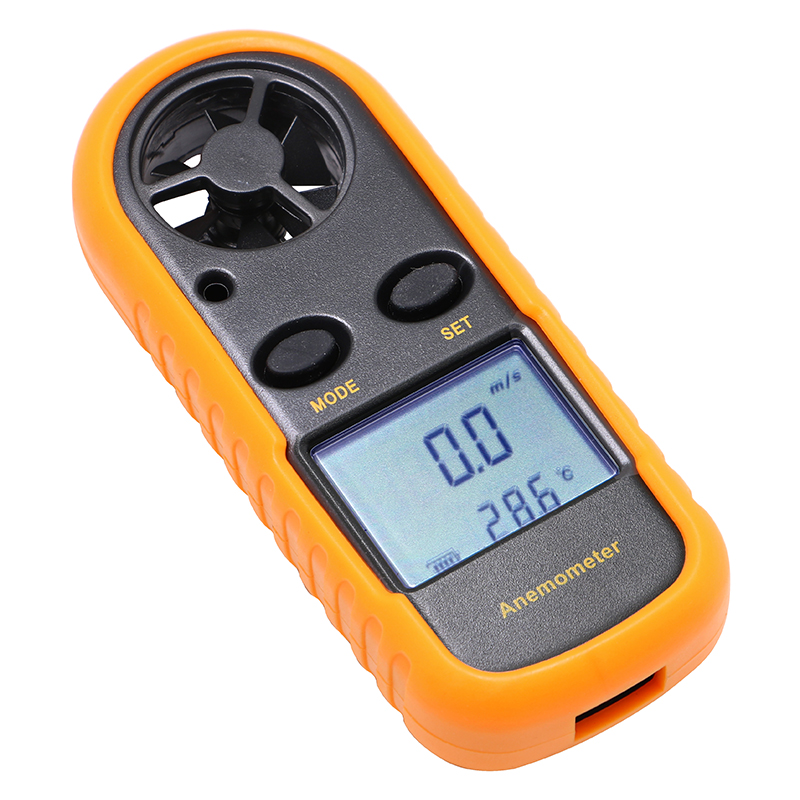 Compteur de vitesse du vent numérique léger, anémomètre, détermination, jauge de température de vitesse du vent