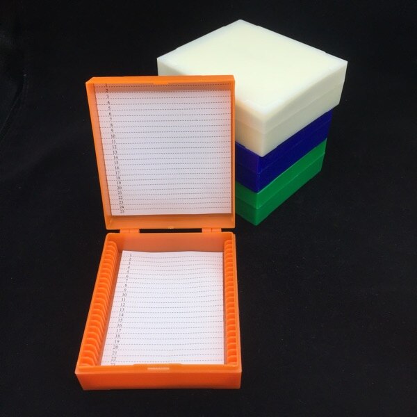Draagbare Lab Abs Plastic Microscoop Slides Houder Dispenser Slide Opbergdoos Case Wit Groen Oranje Blauw