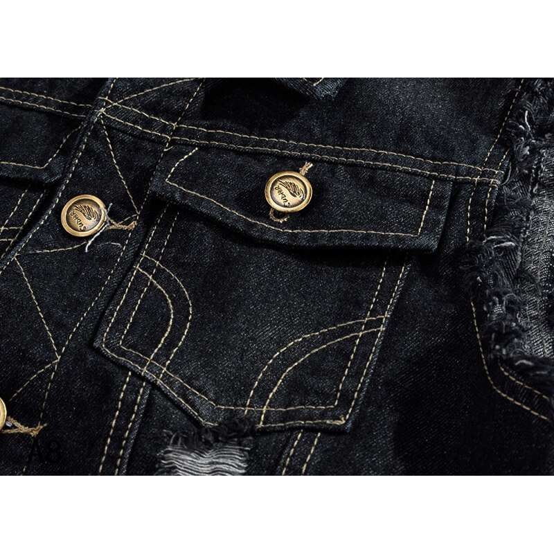 Denim mænds vest ærmeløse jakker mænd tøj vaskede jeans frakker herre vest jakke veste mænd plus size s -6xl my100