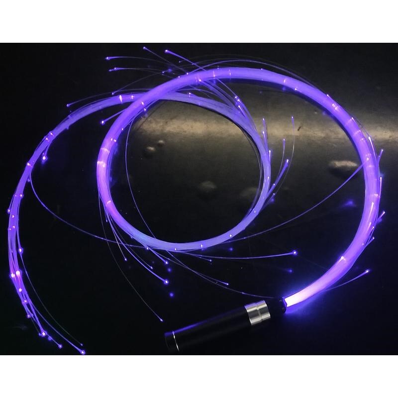 LED Licht Optik Fiber Lichter 17,8 m 3 Modi Fiber Optik Peitsche LED Beleuchtung Lange Lampe Lebensdauer Beleuchtung tanzen Hand seil Licht: violett