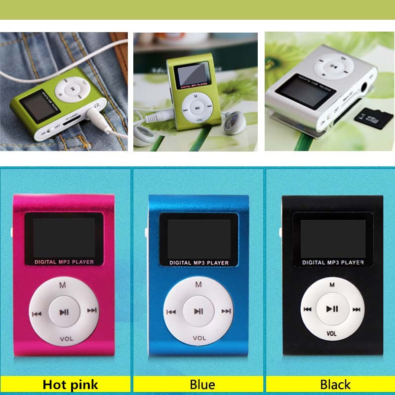 USB Mini MP3 Player LCD Screen Support 32GB Micro SD TF Card