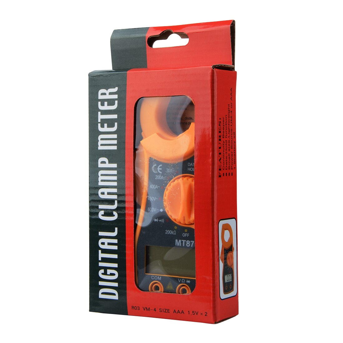 Mt87 digital klämmätare multimeter dc ac spänning ström tång motstånd amp ohm testare elektronisk medidor: Med paket