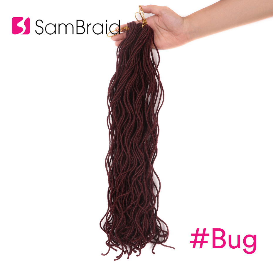 SAMBRAID Natural Faux Curly Locs Crochet Braids Curly Crochet Hair Extensions 20 Inch Soft Dreadlocks Hair Synthetic Hair: Bug / 9Pcs/Lot