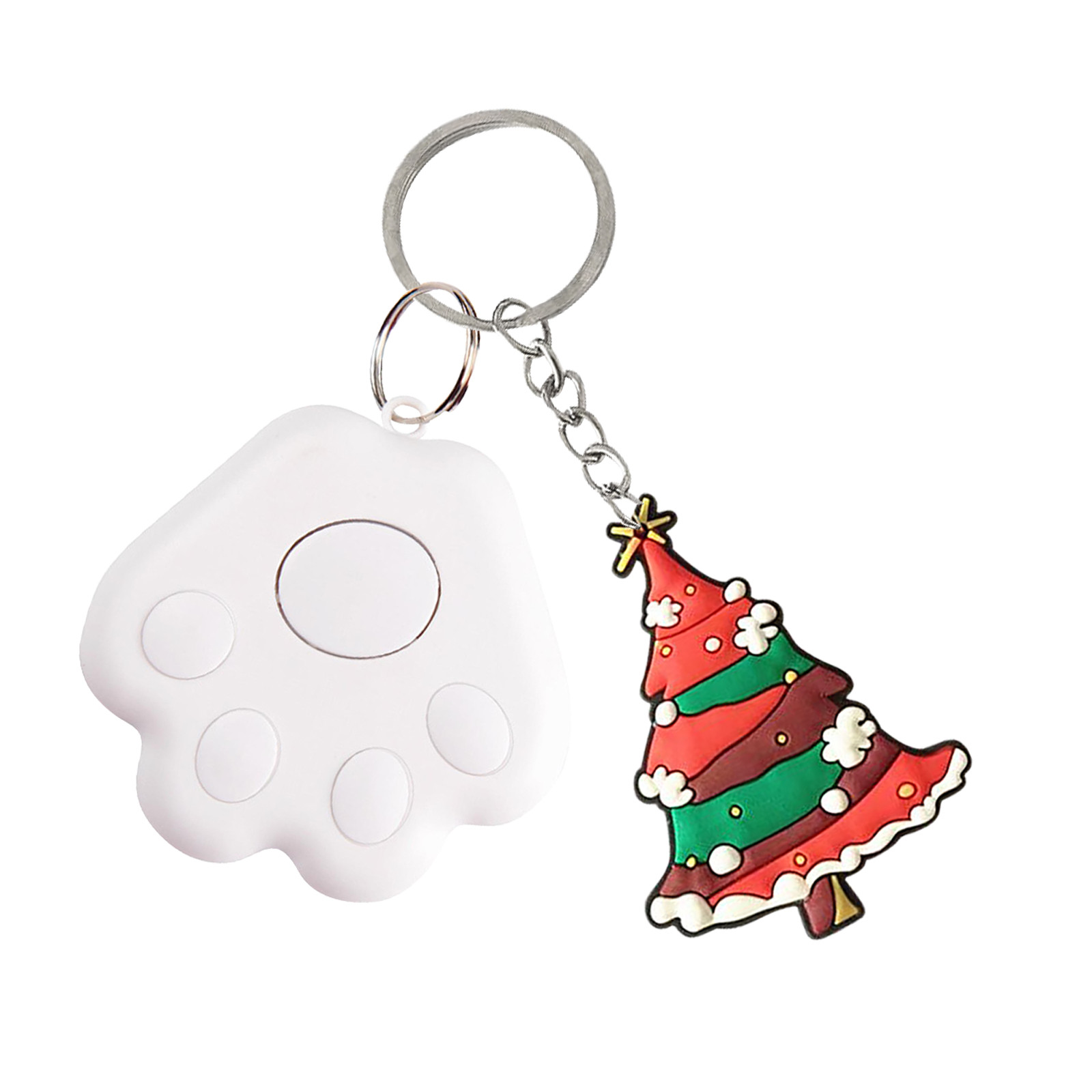 Schlüsselanhänger-tracker mit weihnachtsmann-motiv, intelligentes anti-verlust-gerät, bluetooth-locator, schlüsselfinder für kinder, haustiere, taschen, geldbörsen und mehr: Weiß 
