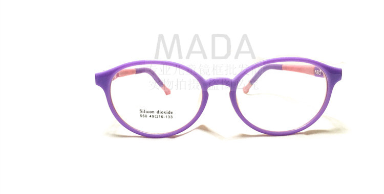 Marco de gafas de silicona, marco redondo para chico, espectáculo de miopía para niños y niñas, muy suave y cómodo de: Púrpura