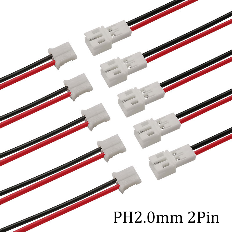 Jst Ph 2.0Mm 2-Pins Mannelijke Vrouwelijke Kabelconnector 2.0Mm Pitch 2-Pins Jst Ph2.0 Stekker Aansluitingen Draadkabel Connector 20Cm 26awg