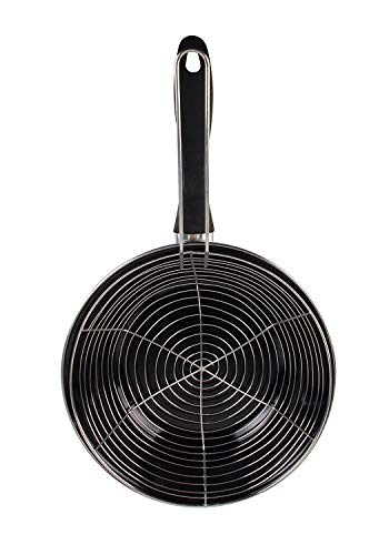 Vaello Campos Sartén freidora, Acero Vitrificado, Negro,con Cestillo - Acero Vitrificado Antiadherente 24cm 26cm 28cm (26 cm)