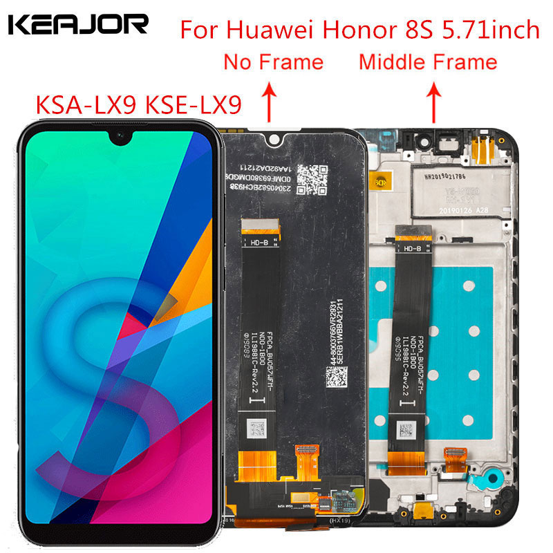 Pantalla Lcd Probado AAA para Huawei Honor 8S, pantalla táctil con marco de repuesto para Huawei Honor 8S KSA-LX9