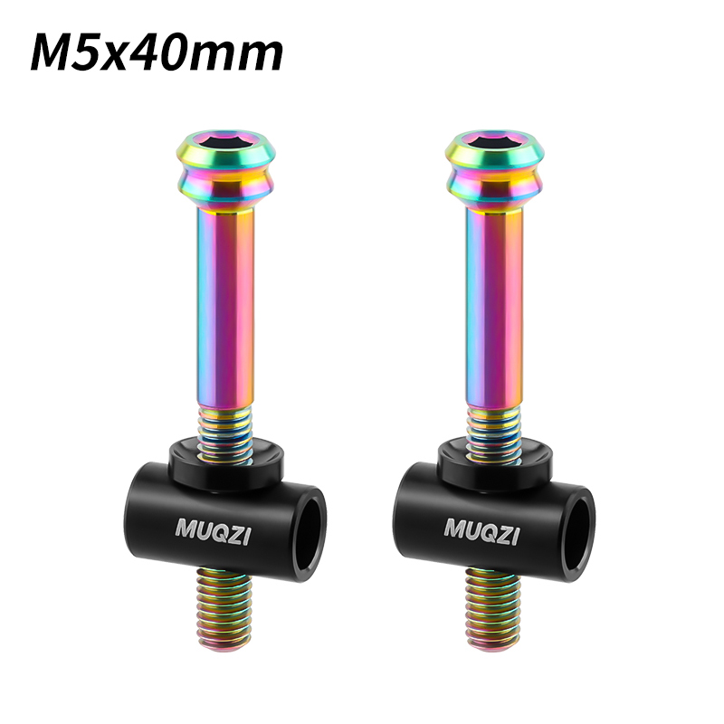 MUQZI Titan-Sattelstützenschraube M5 x 30/40 mm Fahrrad-TC4-Sattelstützen-Befestigungsschraube mit Unterlegscheibe für Fahrradsitzrohr: Orange