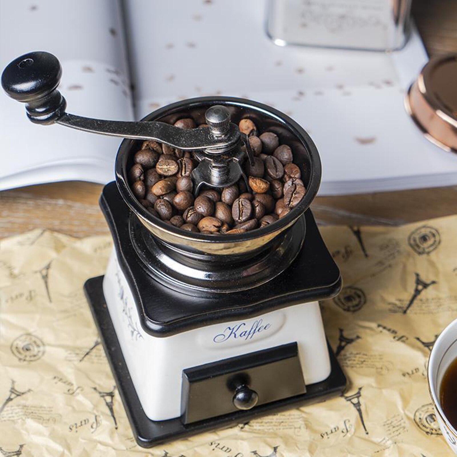 Hand Crank Coffee Grinder Small Coffee Mill Grinding Machine for Nuts Herb Grains