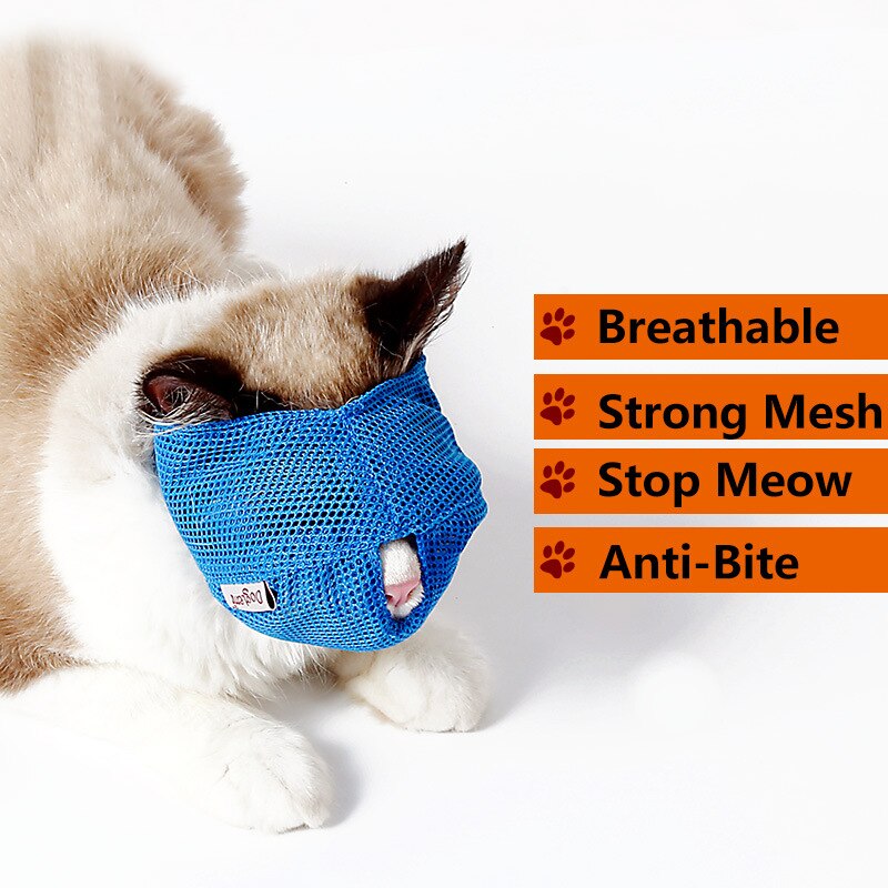 Travel Tool Breathable Cat Mouse Muzzle Cats Grooming Supplies Nylon Anti Bite Face Mask Accessories Multi-size Bath Beauty