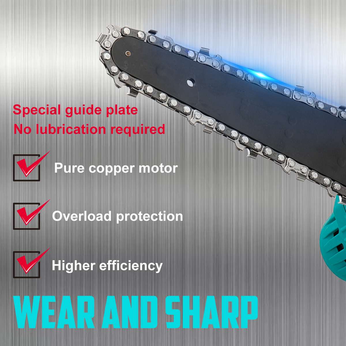 98/68V Mini Elektrische Kettingzaag 6 Inch Elektrische Kettingzaag Draagbare Elektrische Snoeizaag Elektrische Zagen Houtbewerking Met 1/2 Batterij