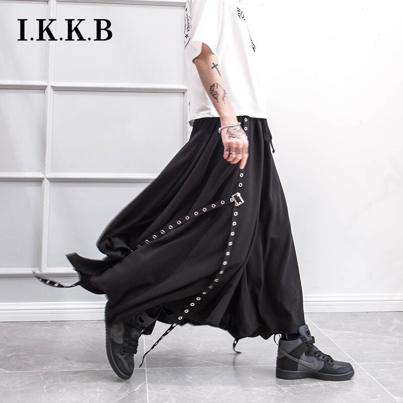 Mænds harembukser vintage gotisk goth bukser elastisk talje joggers afslappet løs skridt bund nederdel bukser plus størrelse