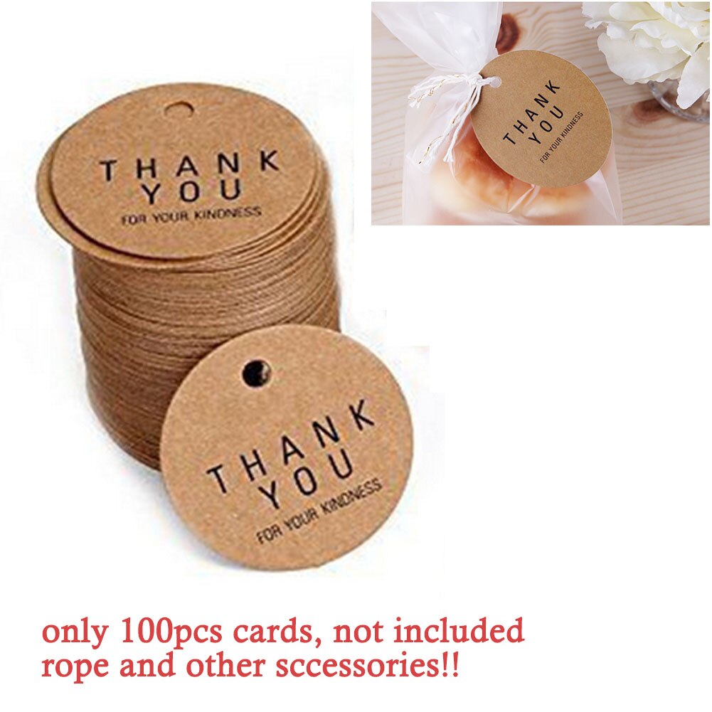 100 Stuks Prijs Label Retro Handgemaakte Papier Bruiloft Kleding Diy Hang Ronde Craft Tag